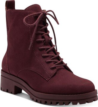 Haddley Womens Suede Ankle Combat & Lace-up Boots