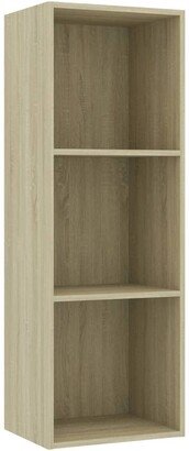 3-Tier Book Cabinet Sonoma Oak 15.7x11.8x44.9 Chipboard