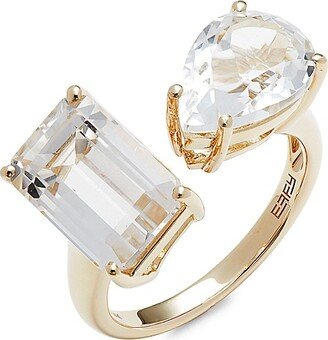 14K Yellow Gold & White Topaz Ring