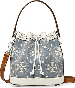 T Monogram Denim Bucket Bag