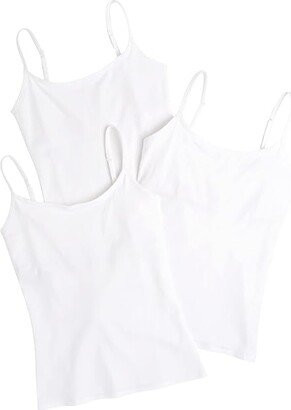 Organic Cotton Shelf Bra Camisole 3-Pack (White) Women's Sleeveless