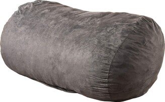 Great Deal Furniture Haley 6 Ft Faux Suede Microfiber Bean Bag (Charcoal)