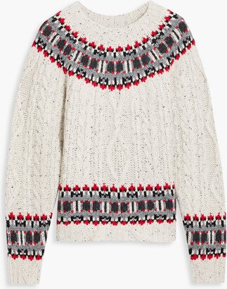 Fair Isle cable-knit cashmere sweater