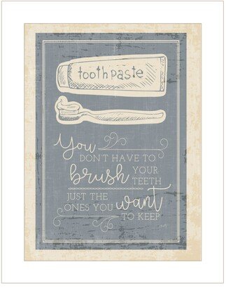 Brush Teeth by Misty Michelle, Ready to hang Framed Print, White Frame, 15 x 19