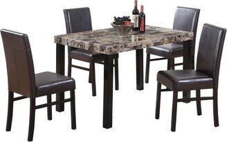 No Best Master Furniture Henley 5 Piece Faux Marble Dining Set