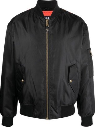 Logo-Print Zip-Fastening Bomber Jacket-AA