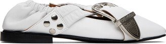 SSENSE Exclusive White Buckle Ballerina Flats