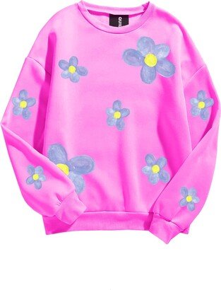 Quillattire Pink Lilac Floral Sweatshirt