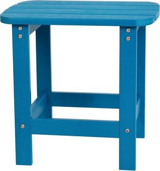 Charlestown All-Weather Poly Resin Wood Adirondack Side Table in Blue