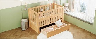 TONWIN Convertible Crib/Full Size Bed with Drawers