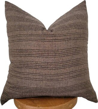 Henry || Hmong Stripe Pillow Cover - Dark Chocolate