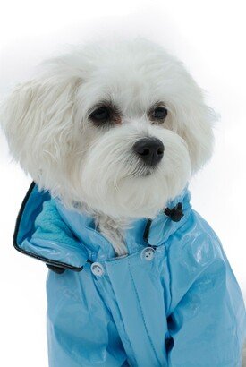 Baby Blue PVC Waterproof Adjustable Pet Raincoat - Small