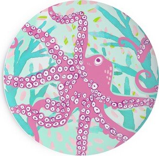 Salad Plates: Oceana - Pink And Teal Salad Plate, Multicolor