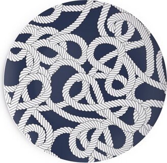 Salad Plates: Nautical Rope Knots In Navy Salad Plate, Blue