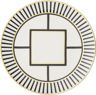 Metro Chic Salad Plate Stripe Rim