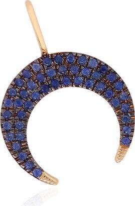 The Lovery Blue Sapphire Crescent Horn Charm