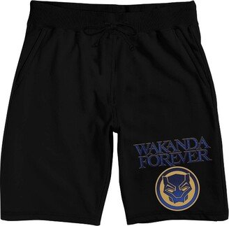 Black Panther Wakanda Forever Hero Icon Men's Black Sleep Pajama Shorts-XL