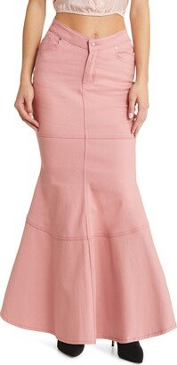 Amour Trumpet Denim Maxi Skirt