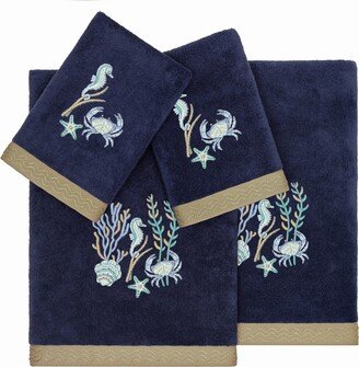 Linum Home Textiles Turkish Cotton Aaron Embellished Towel Set, 4 Piece