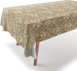 Sewzinski Retro Flowers on Brown Tablecloth