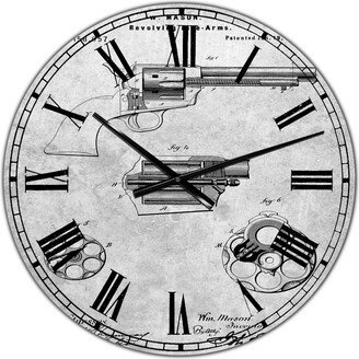 Designart Pp1119-Slate Us Firearms Single Action Army Revolver Patent Poster Large Cottage Wall Clock - 36