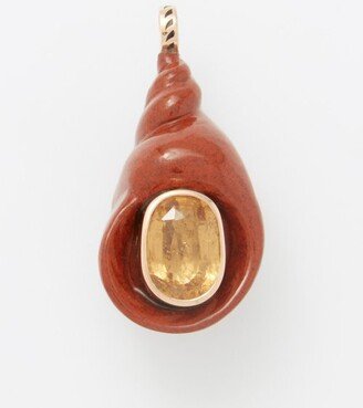 Turban Shell Jasper, Garnet & 18kt Rose Gold Charm