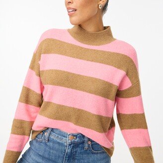 Women's Rugby Stripe Mockneck Sweater In Extra-Soft Yarn