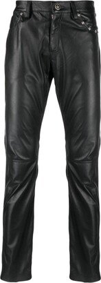 Slim-Fit Leather Trousers-AA