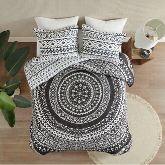 Gracie Mills Allyson Cotton Comforter Mini Set, Black - California King