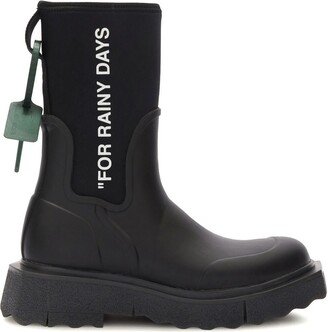 Sponge logo-print rain boots