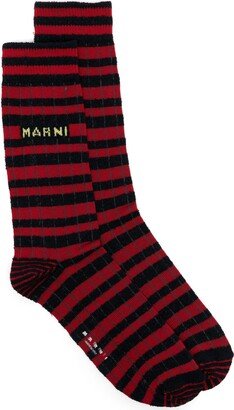 Intarsia-Logo Knitted Socks-AA