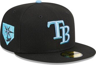 Men's Black Tampa Bay Rays Pastel Undervisor 59FIFTY Fitted Hat