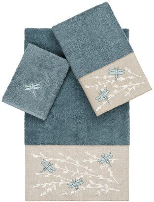 Braelyn 3-Piece Embellished Towel - Teal-AA