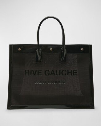 Rive Gauche Chevron-Knit Mesh Tote Bag