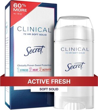 Secret Clinical Strength Soft Solid Antiperspirant & Deodorant - Active Fresh - 2.6oz