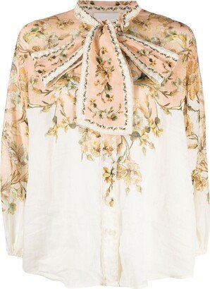 Chintz floral-print top