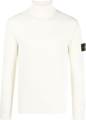 Compass-patch roll-neck jumper-AB