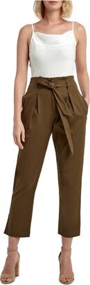 H HALSTON Womens Belted Cropped Skinny Pants