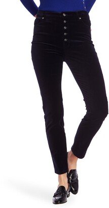 Button Fly Velveteen Skinny Pants