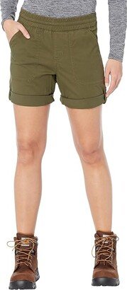 Rugged Flex Relaxed Fit Twill Five-Pocket Work Shorts (Basil) Women's Shorts