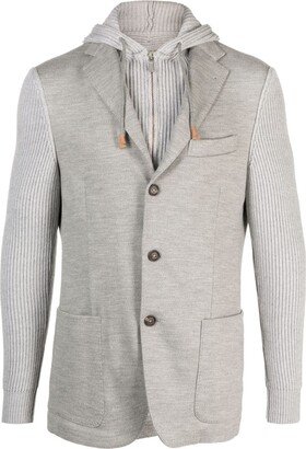 Detachable-Hood Esingle-Breasted Blazer-AA