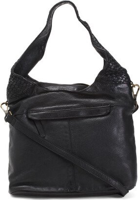 Leather Hobo With Woven Handle for Women