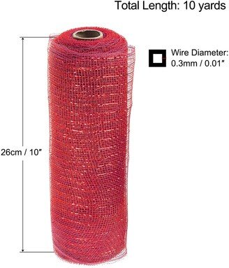 Unique Bargains 1 Roll Burgundy PP Burlap Mesh 10