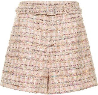 Sequined bouclé shorts