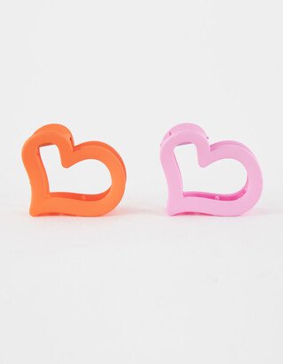 2 Pack Heart Matte Hair Claw Clips