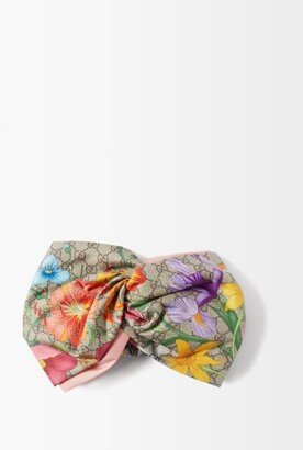 Floral Gg-print Silk-satin Headband