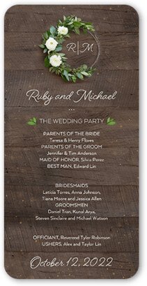 Wedding Program Cards: Rustic In Love Wedding Program, Brown, 4X8 Flat Program, Matte, Signature Smooth Cardstock, Rounded