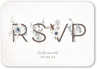 Rsvp Cards: Wildflowers Wedding Response Card, Grey, Signature Smooth Cardstock, Rounded