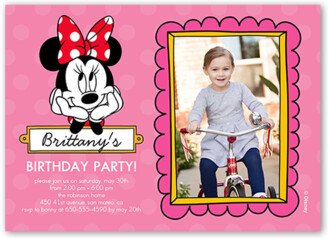 Girl Birthday Invitations: Disney Minnie Mouse Dots Birthday Invitation, Pink, Standard Smooth Cardstock, Square