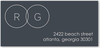 Address Labels: Refined Rings Address Label, Gray, Address Label, Matte